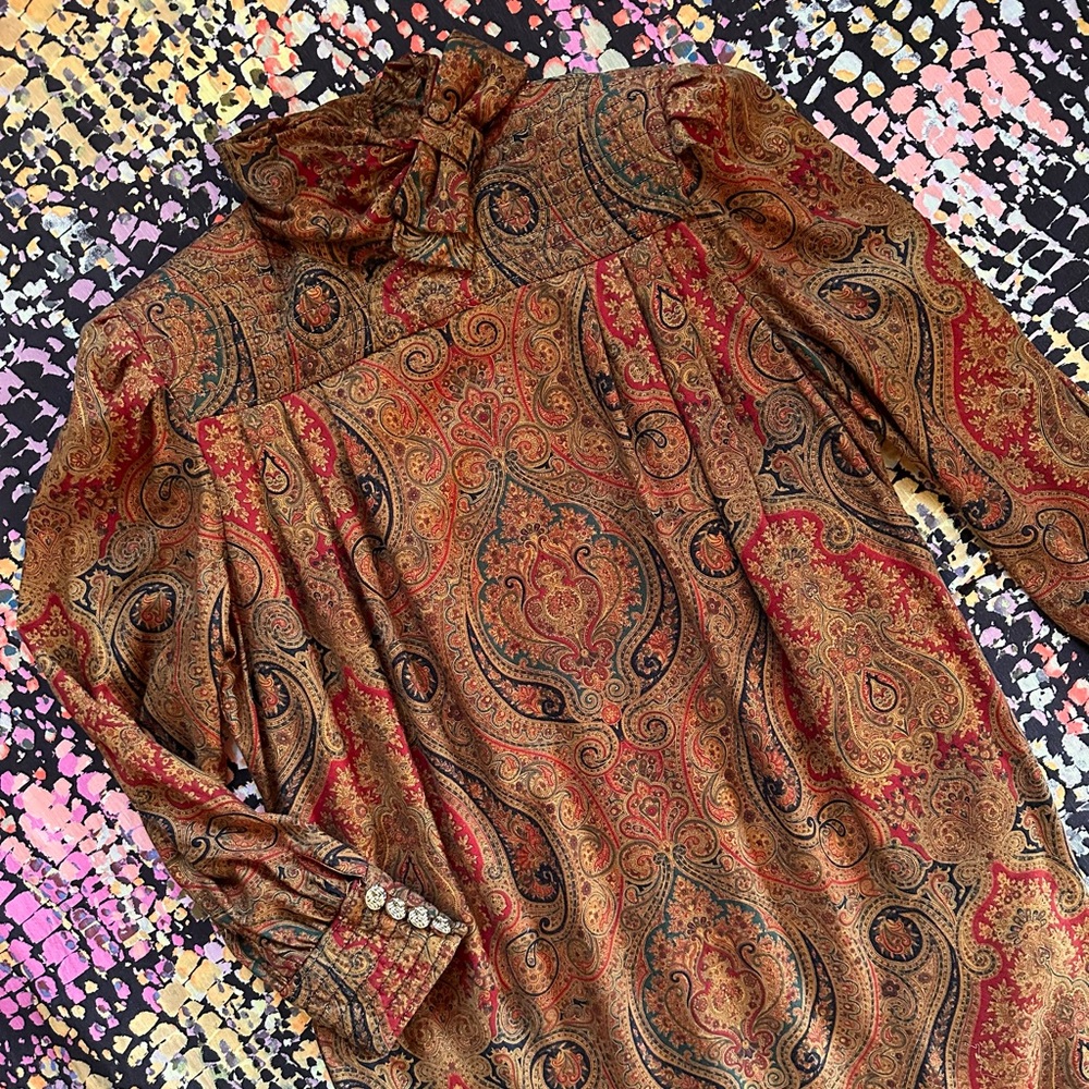 Vintage 80s paisley dress